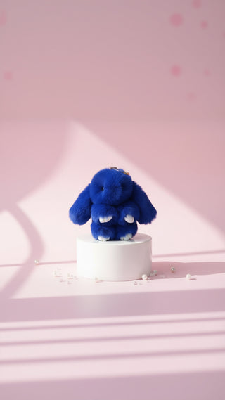 Mini Plush Fluffy Bunny Rabbit Key Ring & Bag Charm