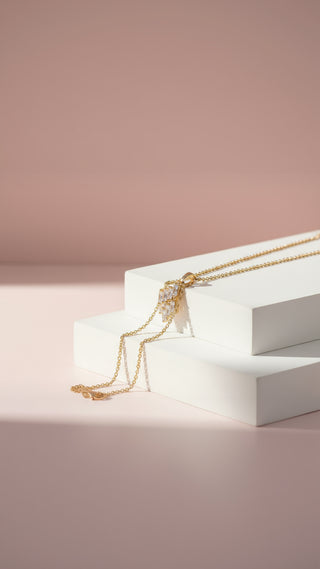 Baguette Cut Crystal Pendant Necklace