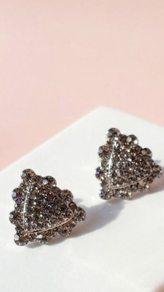 Geometric Crystal Non Pierced Clip On Earrings