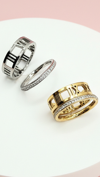 24 Pack Of Gold Plated Numeral Stacking Rings