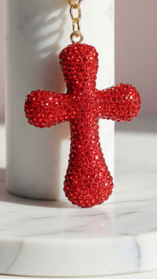 Bubble Cross Crystal Key Ring & Bag Charm