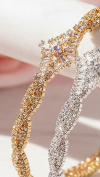 Geometric Crystal Tennis Bracelet