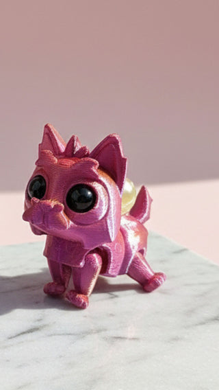 3D Printed Articulated Fantasy Dog : Bioplastic Fidget Key Ring