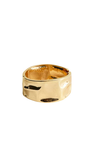 Chunky Melted Hammered Cuff Bangle