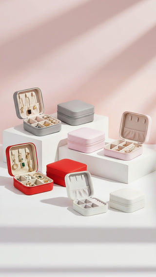 Portable Square Travel Jewellery Box