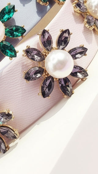 Jeweled Pearl Flower Crystal Hair band