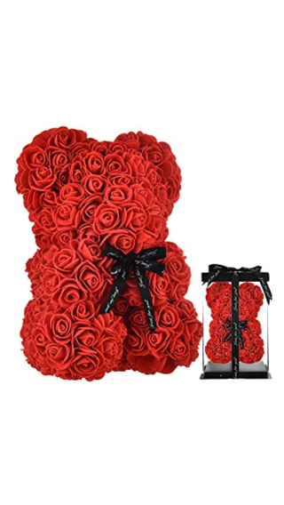 Silk Artificial Flower Teddy Roses With Luxury Gift Box