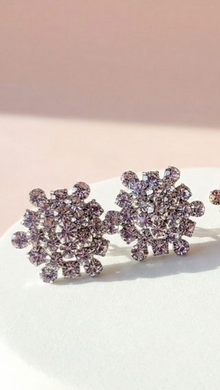 Cluster Crystal Non Pierced Clip On Earrings
