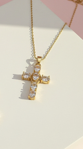 Crystal Cross Stainless Steel Necklace Pendant