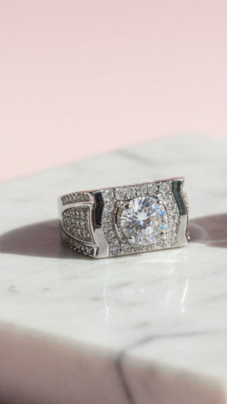 Men's Square Band Crystal Box Set of 12 Rings
