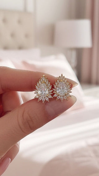 Teardrop Crystal Stud Earrings