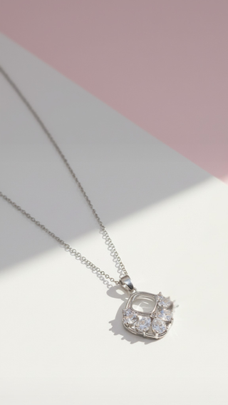 Geometric Crystal Pendant Necklace