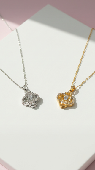 Oval Layered Crystal Pendant Necklace