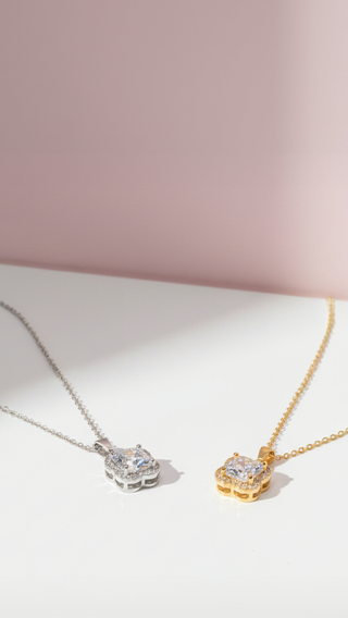 Clover Crystal Pendant Necklace