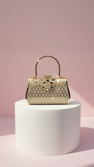 Honeycomb Crystal Clutch Bag