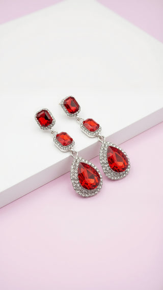 Red Crystal Drop & Dangle Earrings