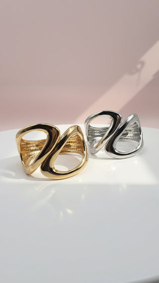 Chunky Melted Wavey Cuff Bangle