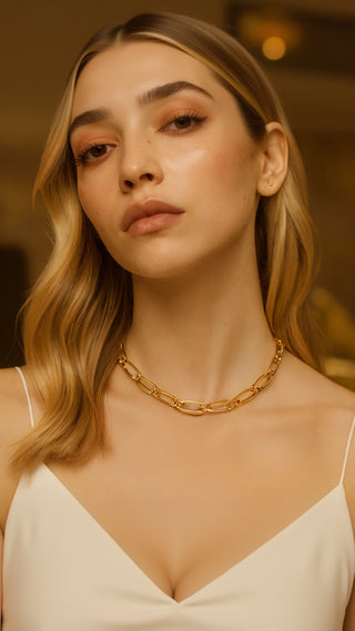 Rectangular Link Chain Necklace