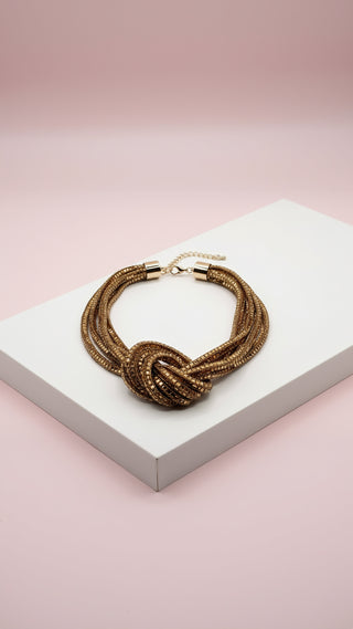 Mirrored Knotted Crystal Necklace