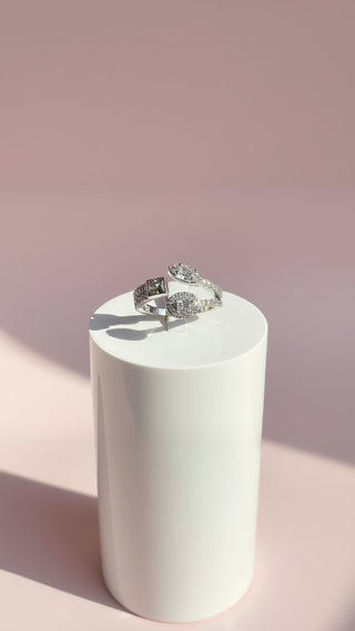 14k Gold Plated Free Size Crystal Stacking Rings Box set of 12