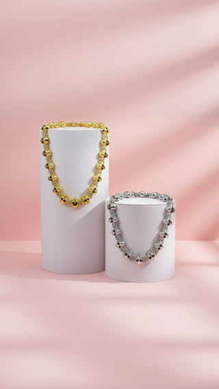 Skull Link Crystal Clasp Necklace