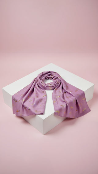 Flamingo & Love Hearts Shimmer Gold Foil Scarf Pack of 12