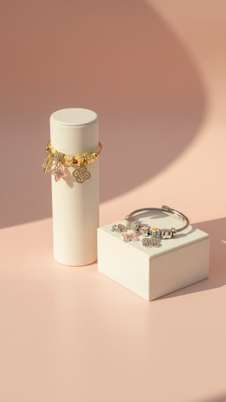 Clover Crystal Charm Beaded Bracelet