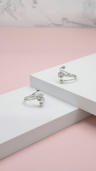 Solitaire Wrap Around Free Size Stacking Rings Box set of 36