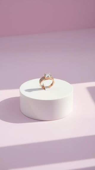 Layered Gold Crystal Ring Box set of 12