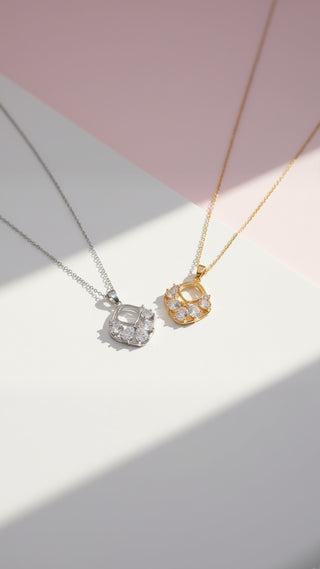 Geometric Crystal Pendant Necklace