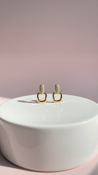 Square Pavé Drop & Dangle Earrings