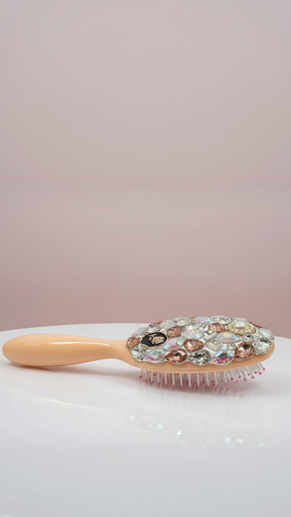 Jeweled Crystal Paddle Oval Hair Brush Massage Comb