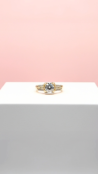 Gold Claw Set Crystal Rings Set Of 12