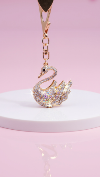 Swan Crystal Key Ring & Bag Charm
