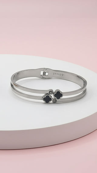Black Clover Stainless Steel Stacking Bangle