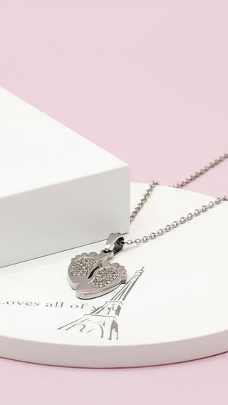 Pavé Crystal Baby Feet Pendant Necklace