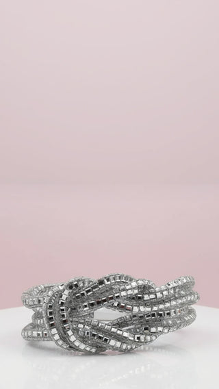 Mirrored Knotted Crystal Bracelet With Magnetic Closure