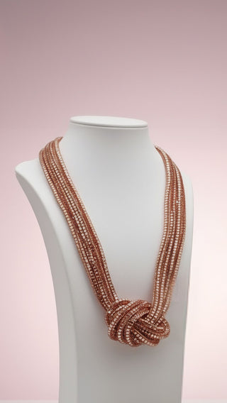 Mirrored Knotted Crystal Necklace
