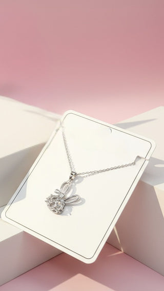 Bunny Rabbit Crystal Pendant Necklace