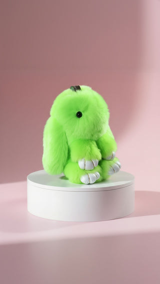 Mini Plush Fluffy Bunny Rabbit Key Ring & Bag Charm