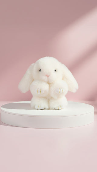 Mini Plush Fluffy Bunny Rabbit Key Ring & Bag Charm