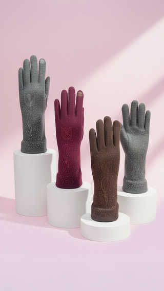 Crystal Tulip Flower Cozy Gloves Pack of 12