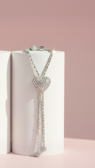 Elixir Collection Long Heart Crystal Necklace