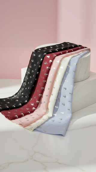 Cat Shimmer Silver Foil Scarf Pack of 12