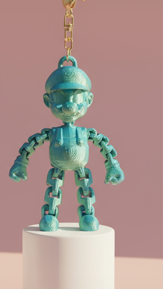 3D Printed Fantasy Man: Bioplastic Fidget Key Ring