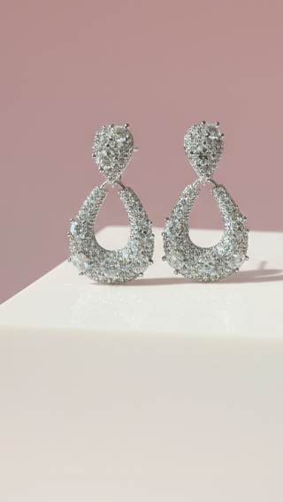 U Shape Crystal Drop & Dangle Earrings