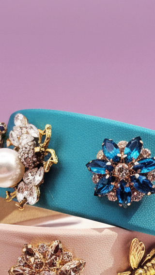Bee & Flower Crystal Satin Hair band