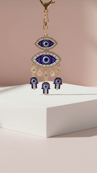 Evil Eye Dangly Crystal Key Ring & Bag Charm