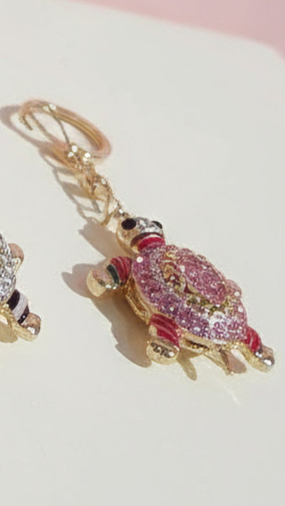 Tortoise Crystal Key Ring & Bag Charm