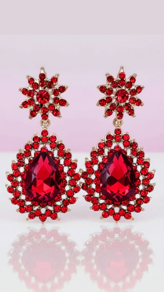 Starburst Teardrop Crystal Drop & Dangle Earrings